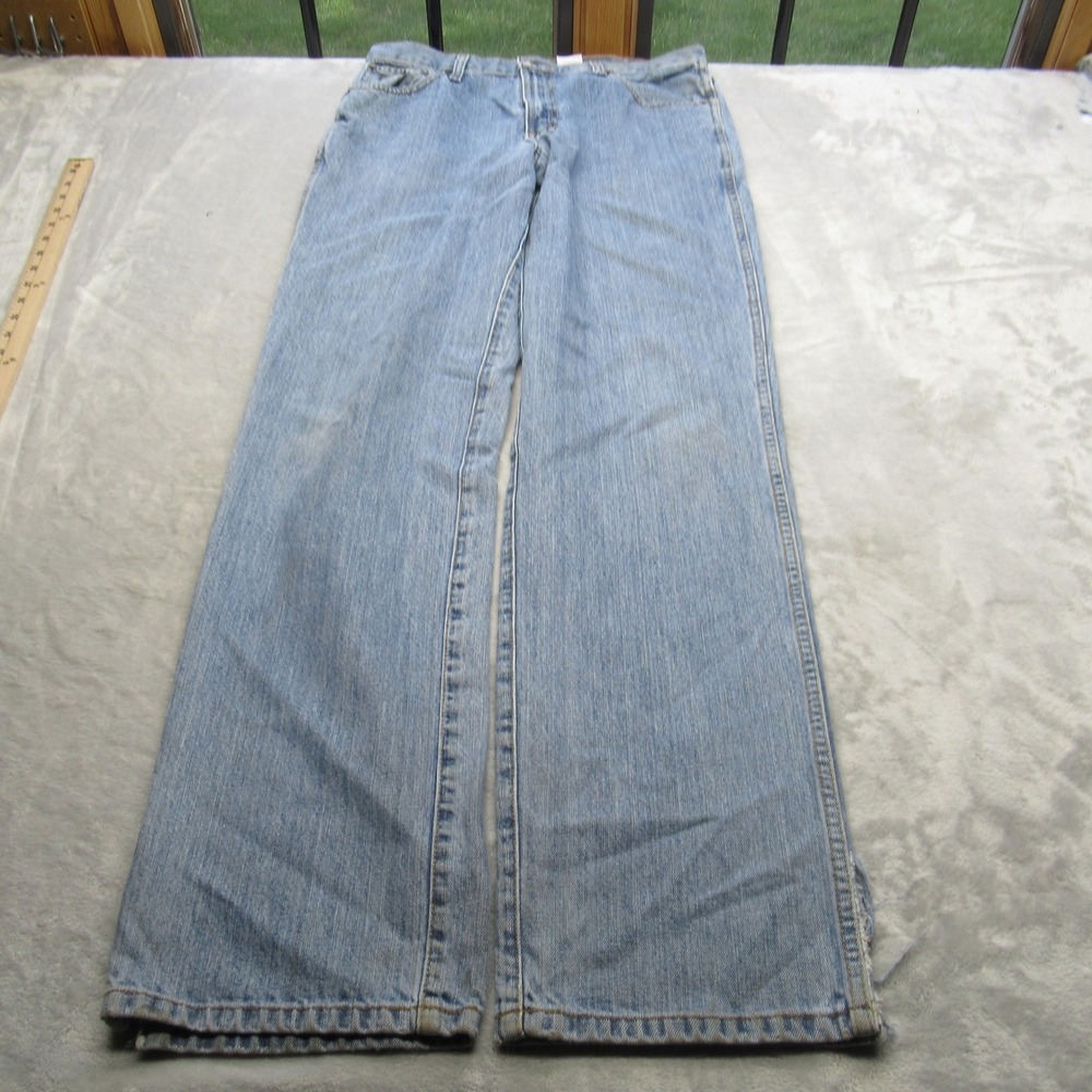 Cinch Jeans Mens 33X35 Light Wash Cotton Denim Zip Fly Cut Hems‎ Straight Leg